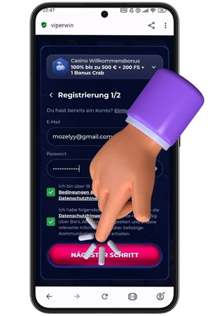 Anleitung zur Anmeldung auf der Viper win-Website