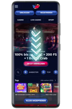 ViperWin Casino Bonus rote Registrierungsschaltfläche klicken