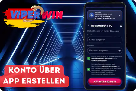 Konto uber App erstellen ViperWin App